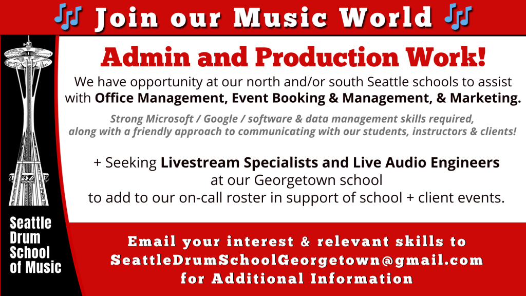 Join our Music World: Admin and Production Work!